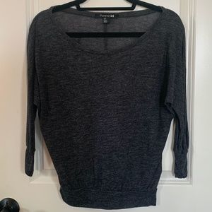 Gray 3/4 Sleeve Top